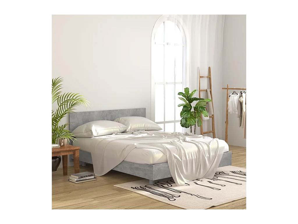 Cabecero de madera de ingeniería gris hormigón 160x1,5x80 cm