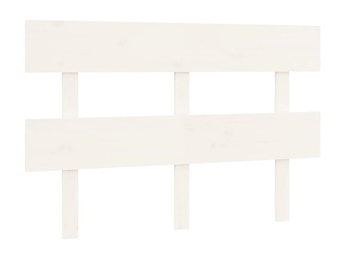 Wit hoofdeinde 124x3x81 cm Massief grenenhout