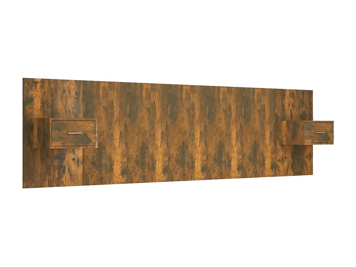 Tête de lit avec armoires Chêne fumé Bois d'ingénierie