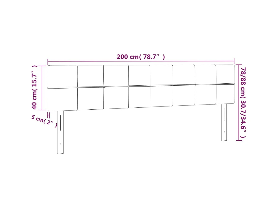 Kopfteile 2 Stk. Blau 100x5x78/88 cm Stoff