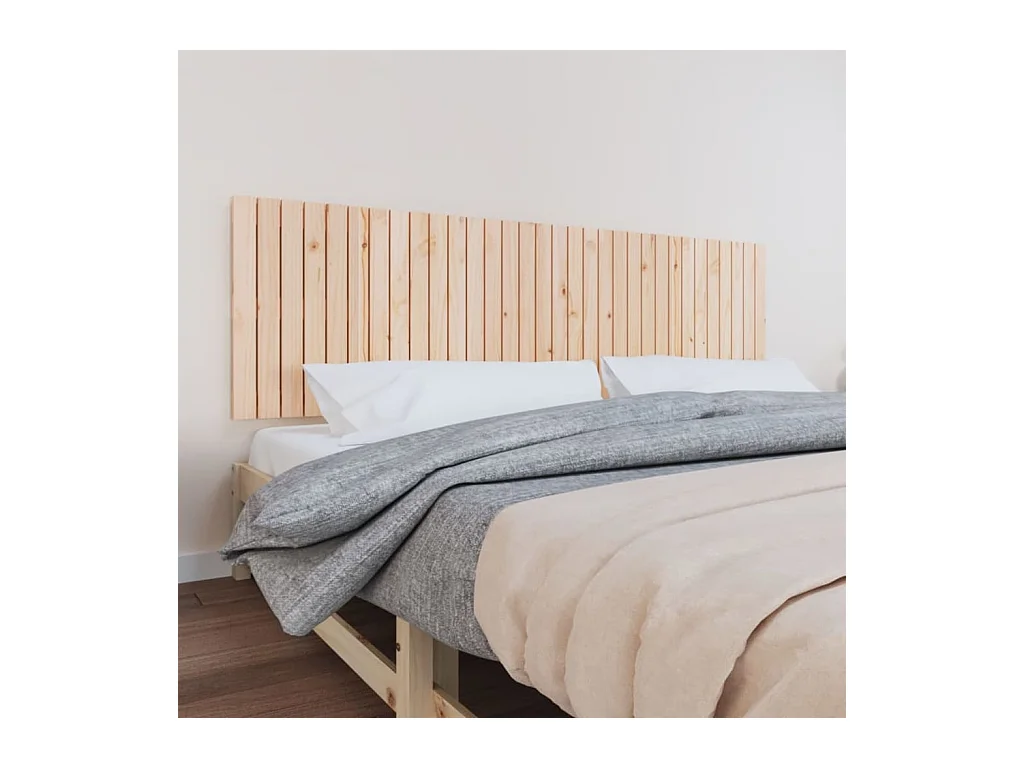 Cabecero de pared 204x3x60 cm Madera maciza de pino