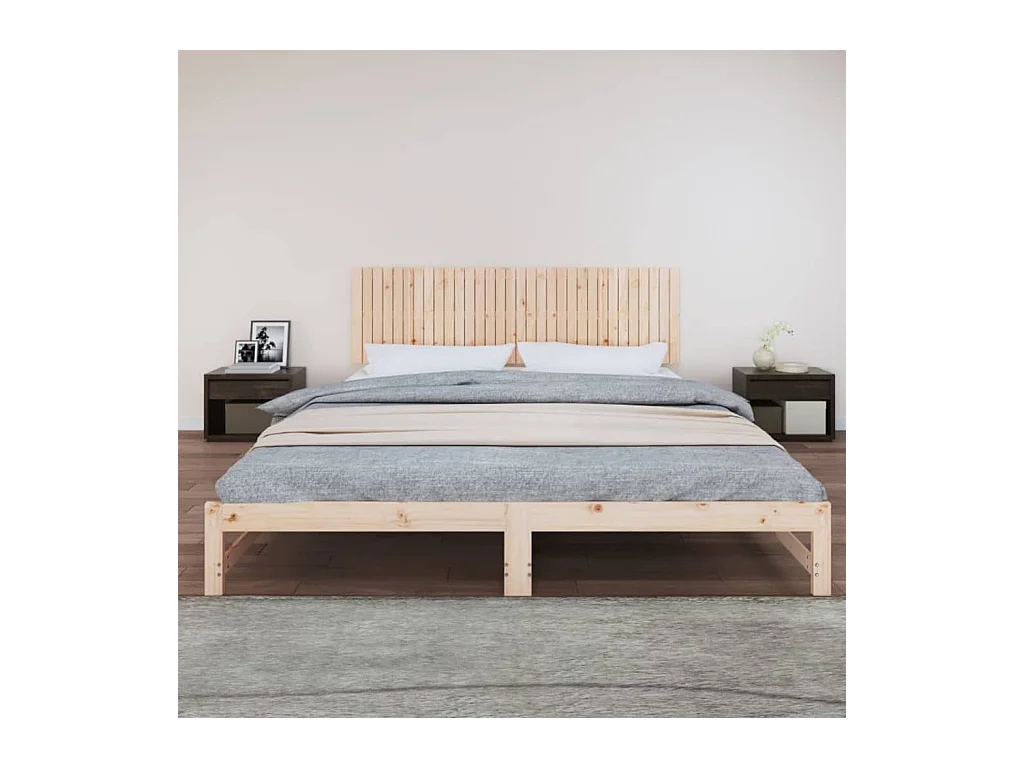 Cabecero de pared 204x3x60 cm Madera maciza de pino