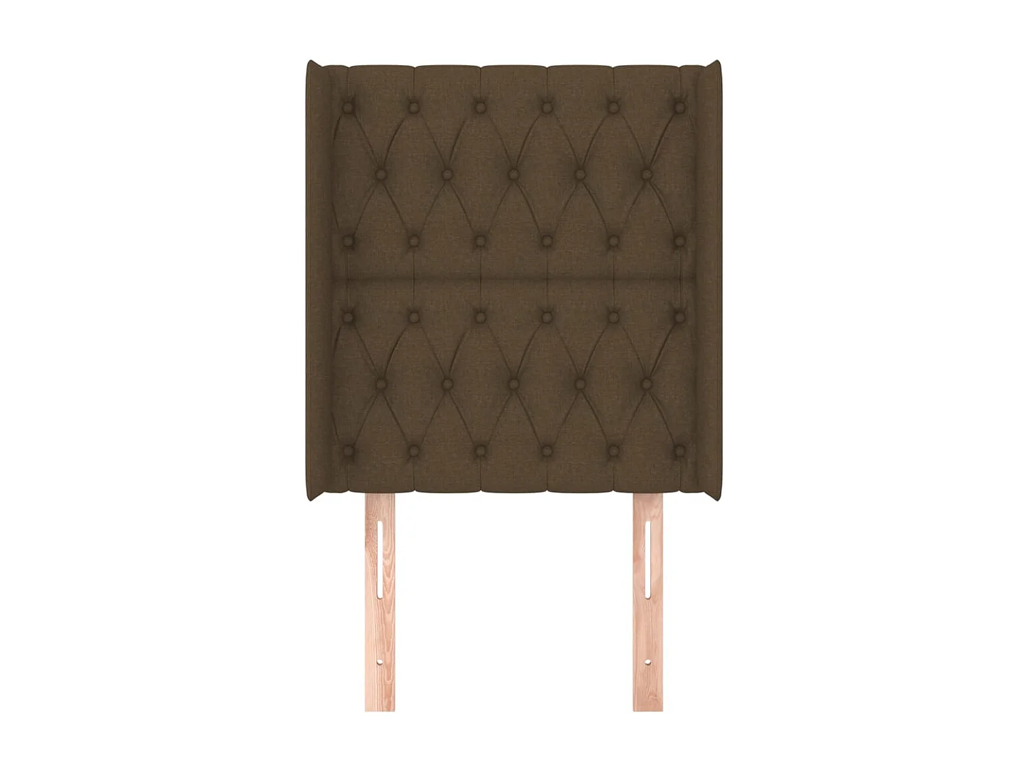 Tête de lit avec oreilles Marron foncé 83x16x118/128 cm Tissu