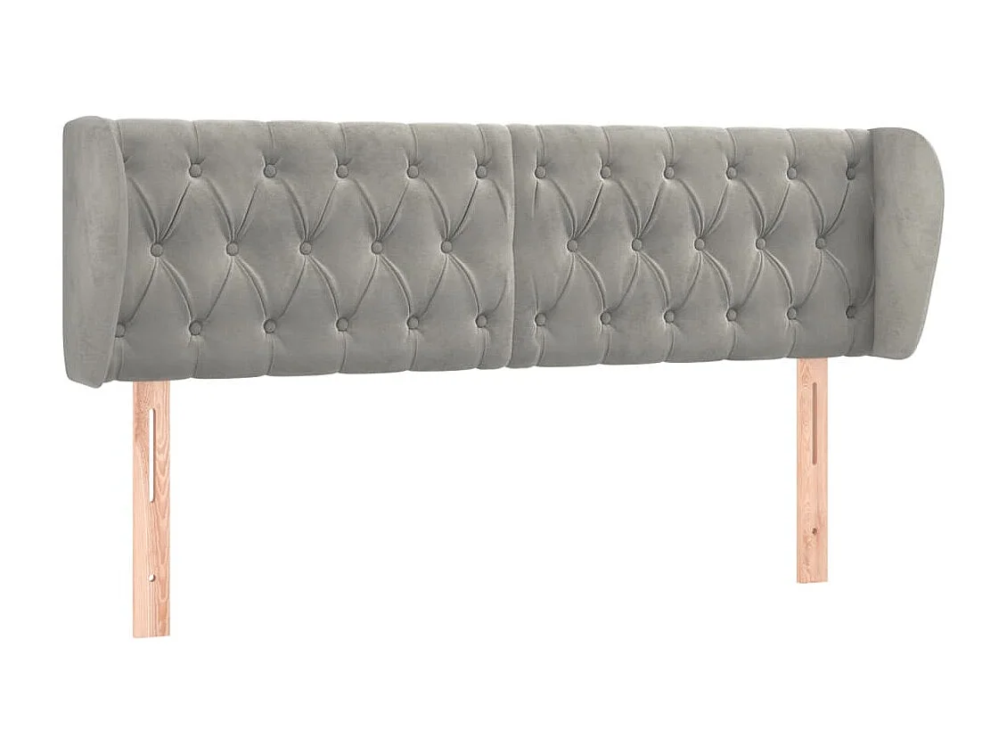 Tête de lit avec oreilles Gris clair 147x23x78/88 cm Velours