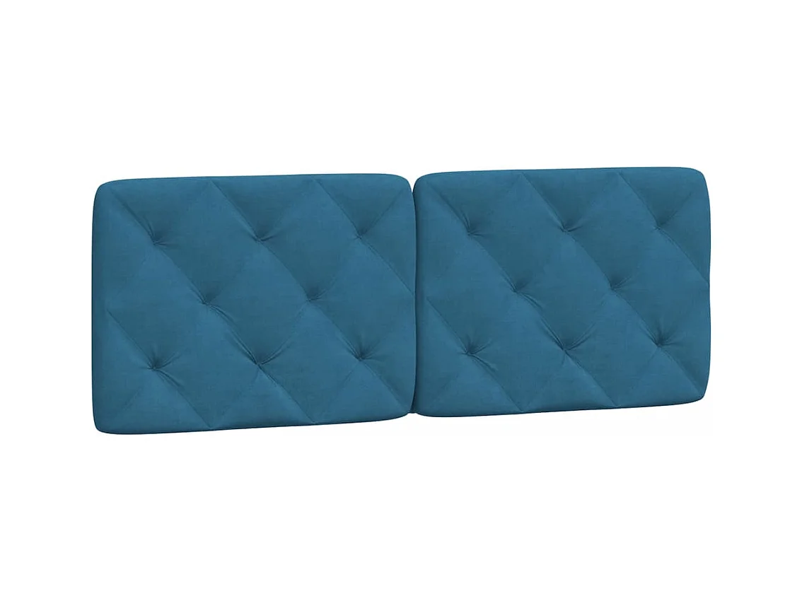 Blauw hoofdbordkussen 120 cm fluweel