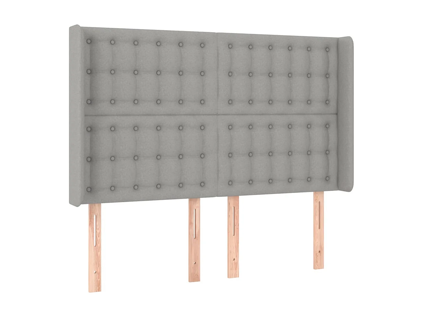 Hoofdbord met vleugels Lichtgrijs 147x16x118/128 cm Stof