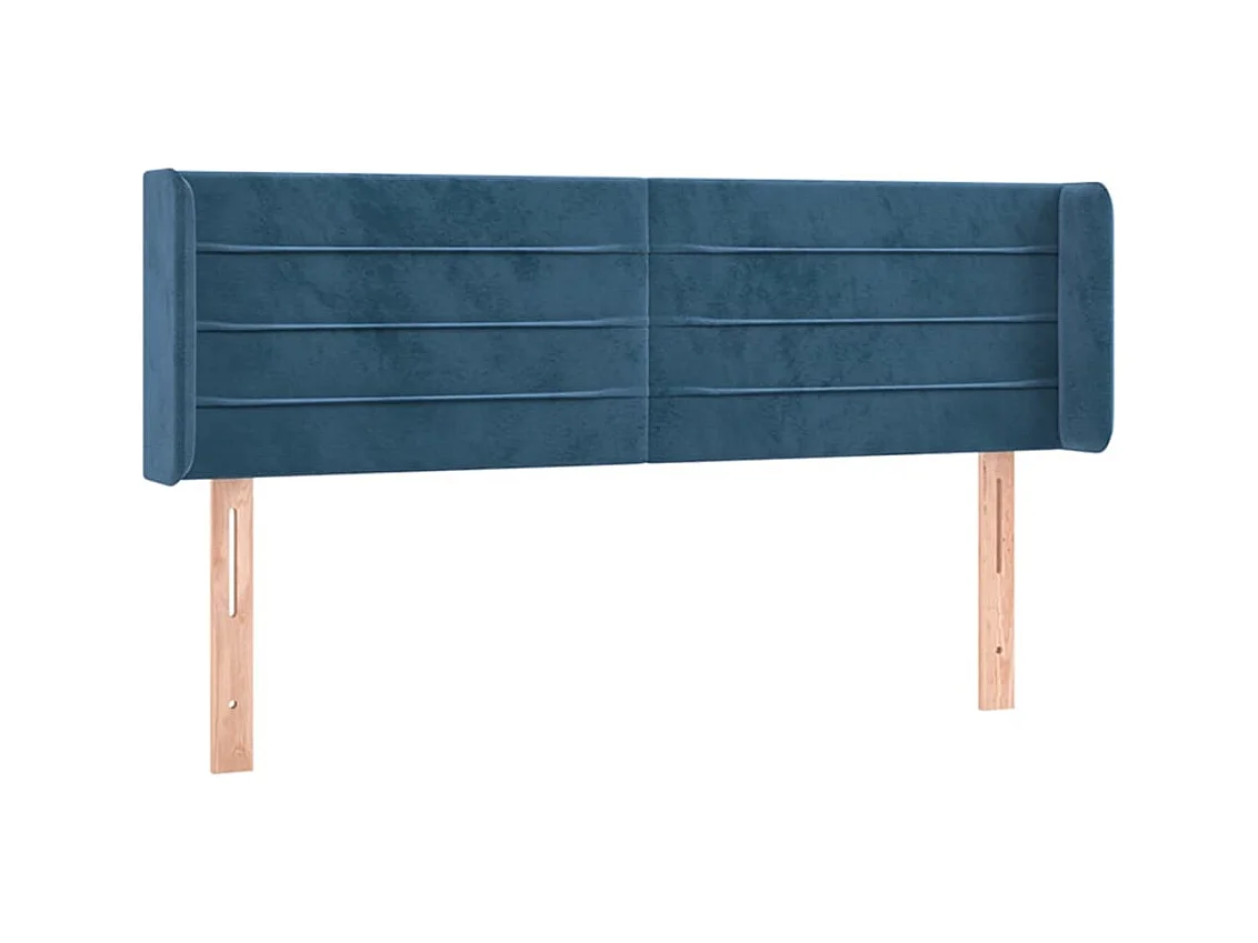 Tête de lit à LED Bleu foncé 147x16x78/88 cm Velours