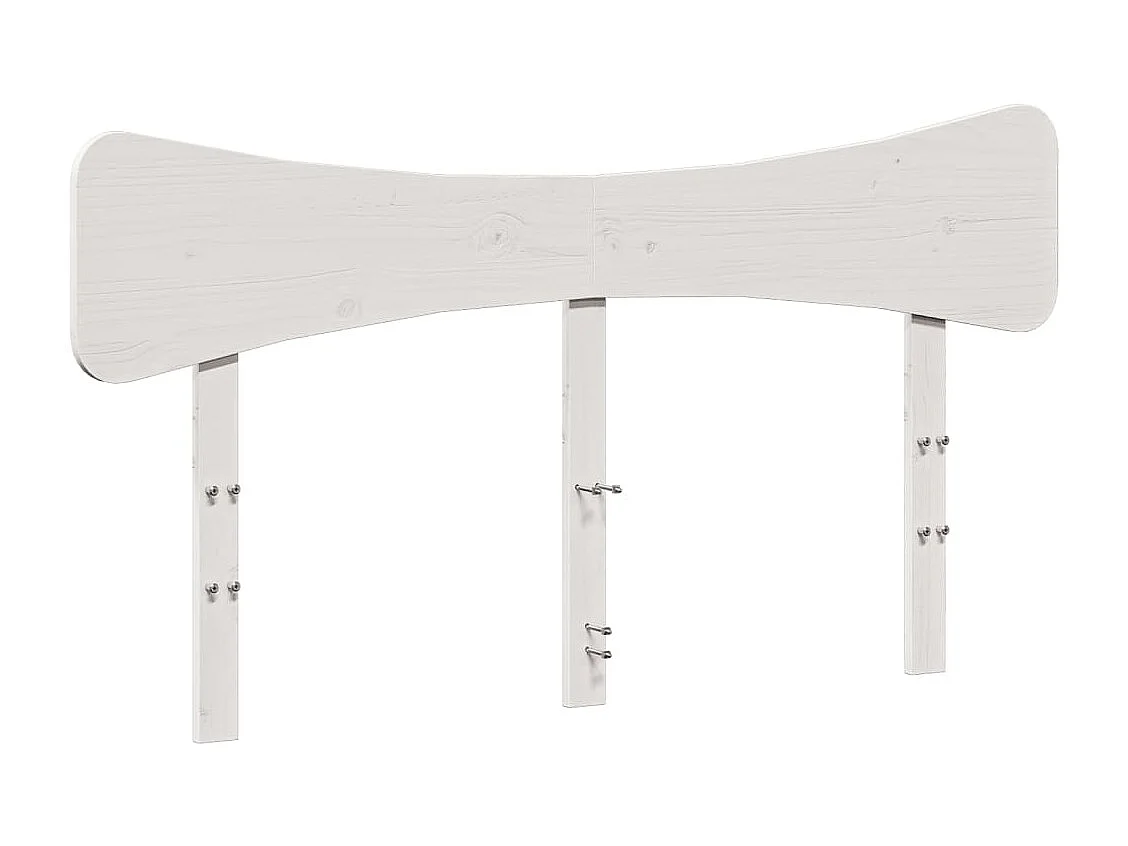 Testiera bianca 140 cm in legno massello di pino