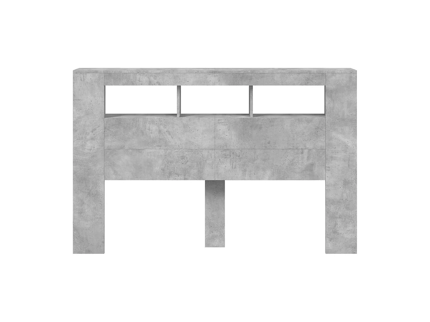 Betongrijs LED hoofdbord 160x18,5x103,5cm bewerkt hout