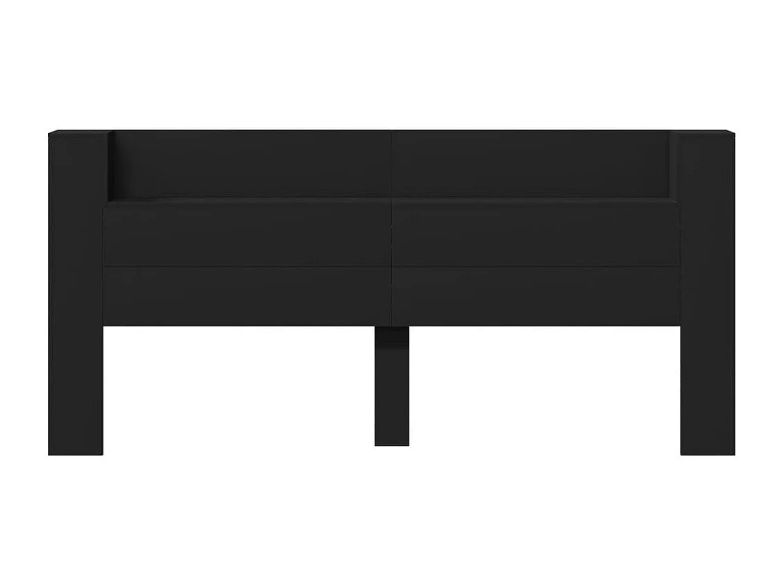 Mobile testiera con LED nero 220x16,5x103,5 cm