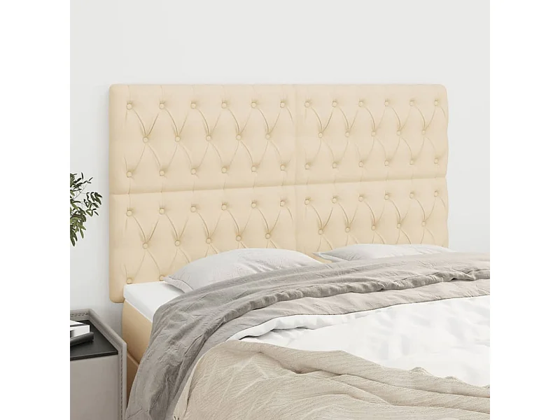 Têtes de lit 4 pcs Crème 72x7x78/88 cm Tissu