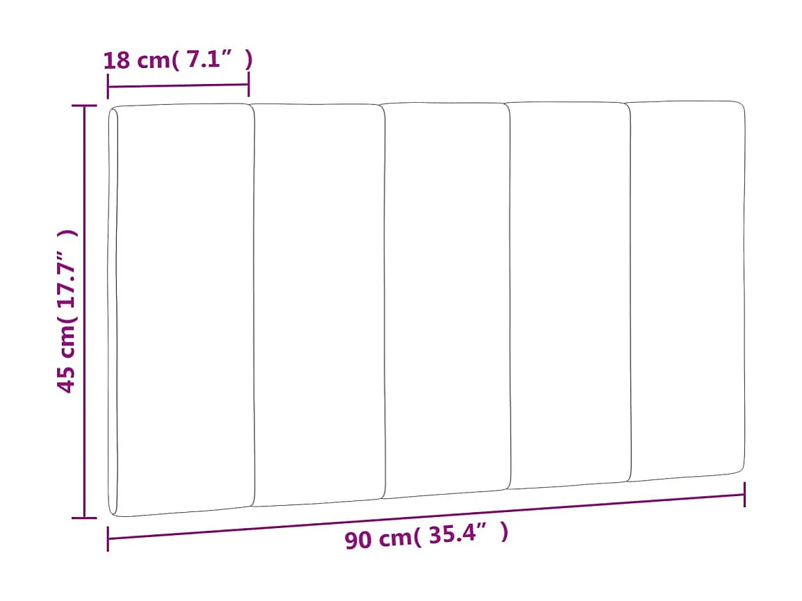 Zwart hoofdbordkussen 90 cm fluweel