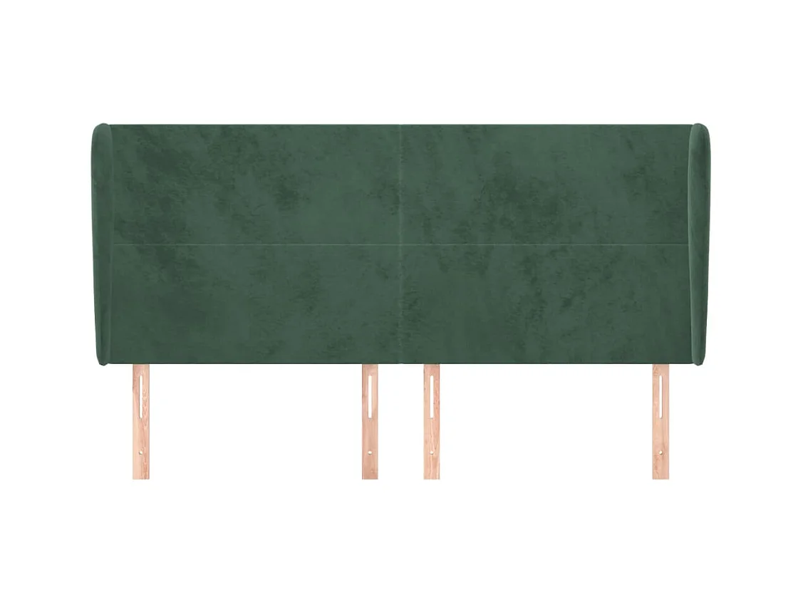 Hoofdbord met vleugels Donkergroen 203x23x118/128 cm Fluweel