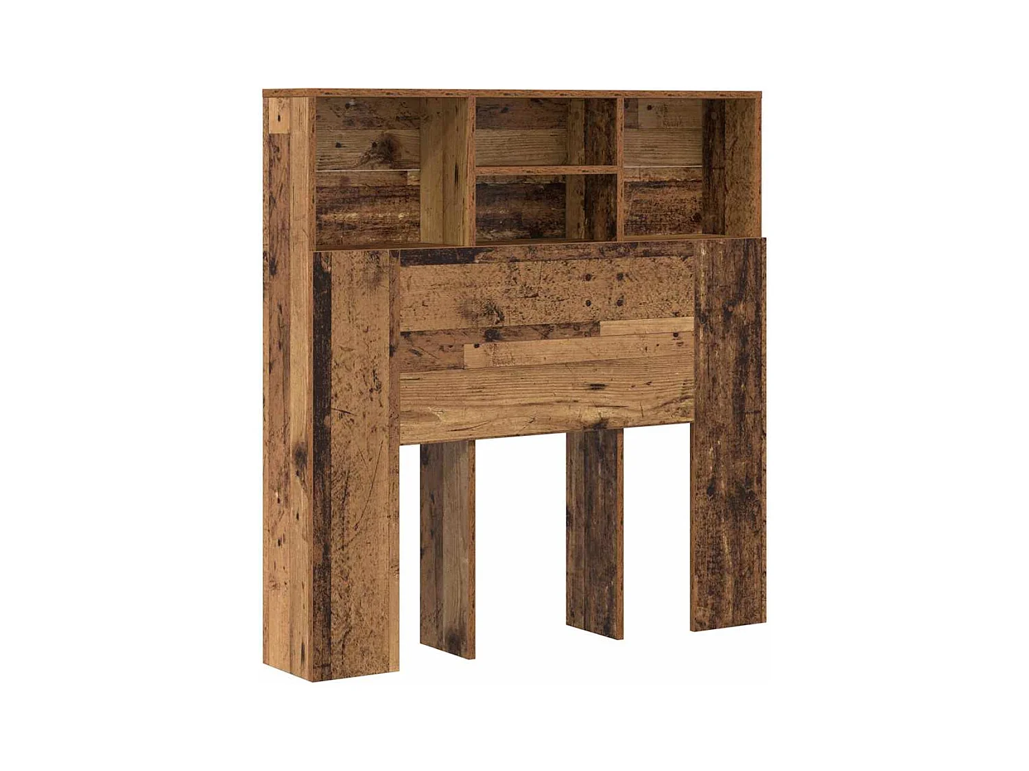 Cabecero de cama con estante de madera antigua de madera compuesta