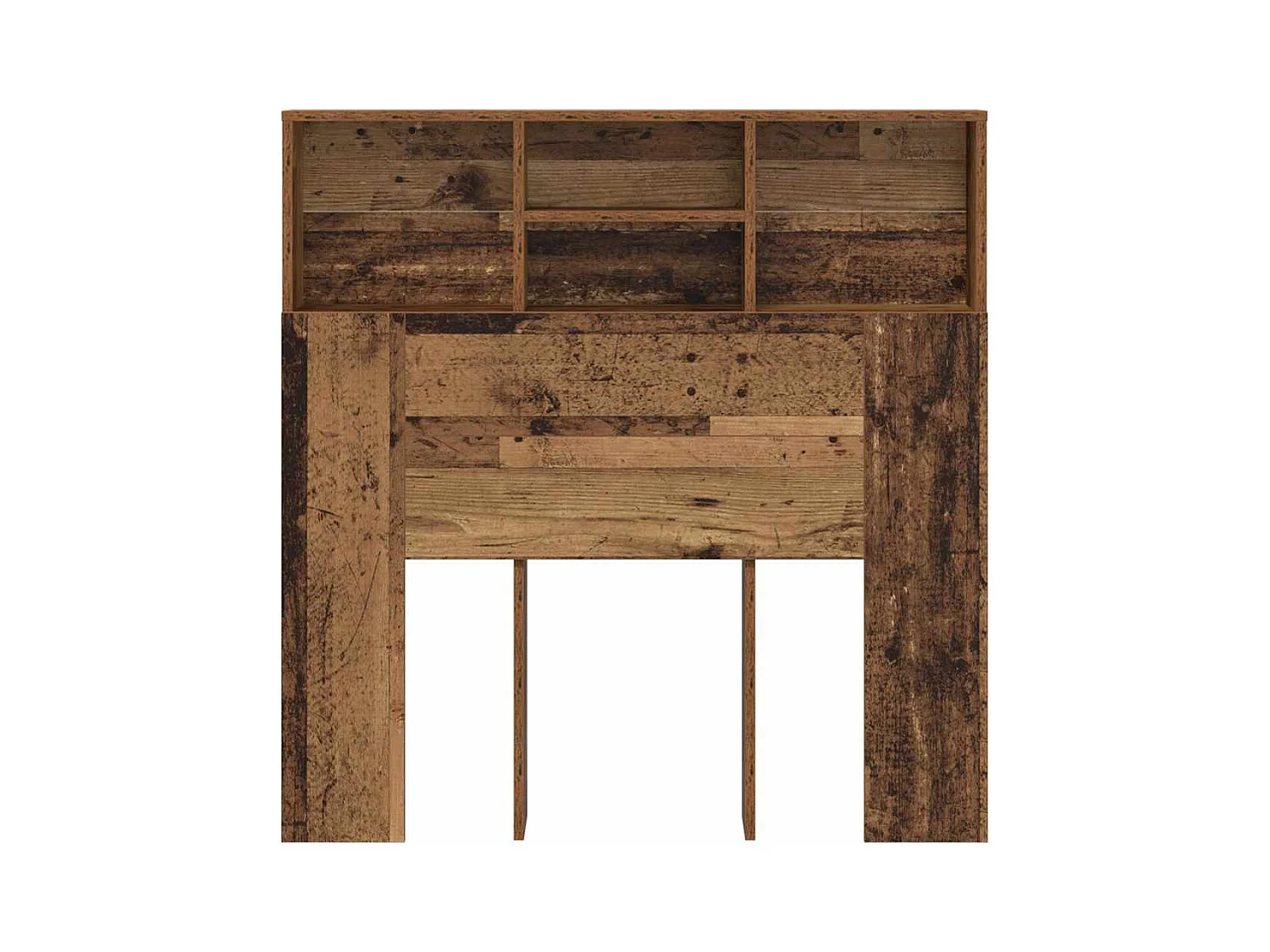 Cabecero de cama con estante de madera antigua de madera compuesta