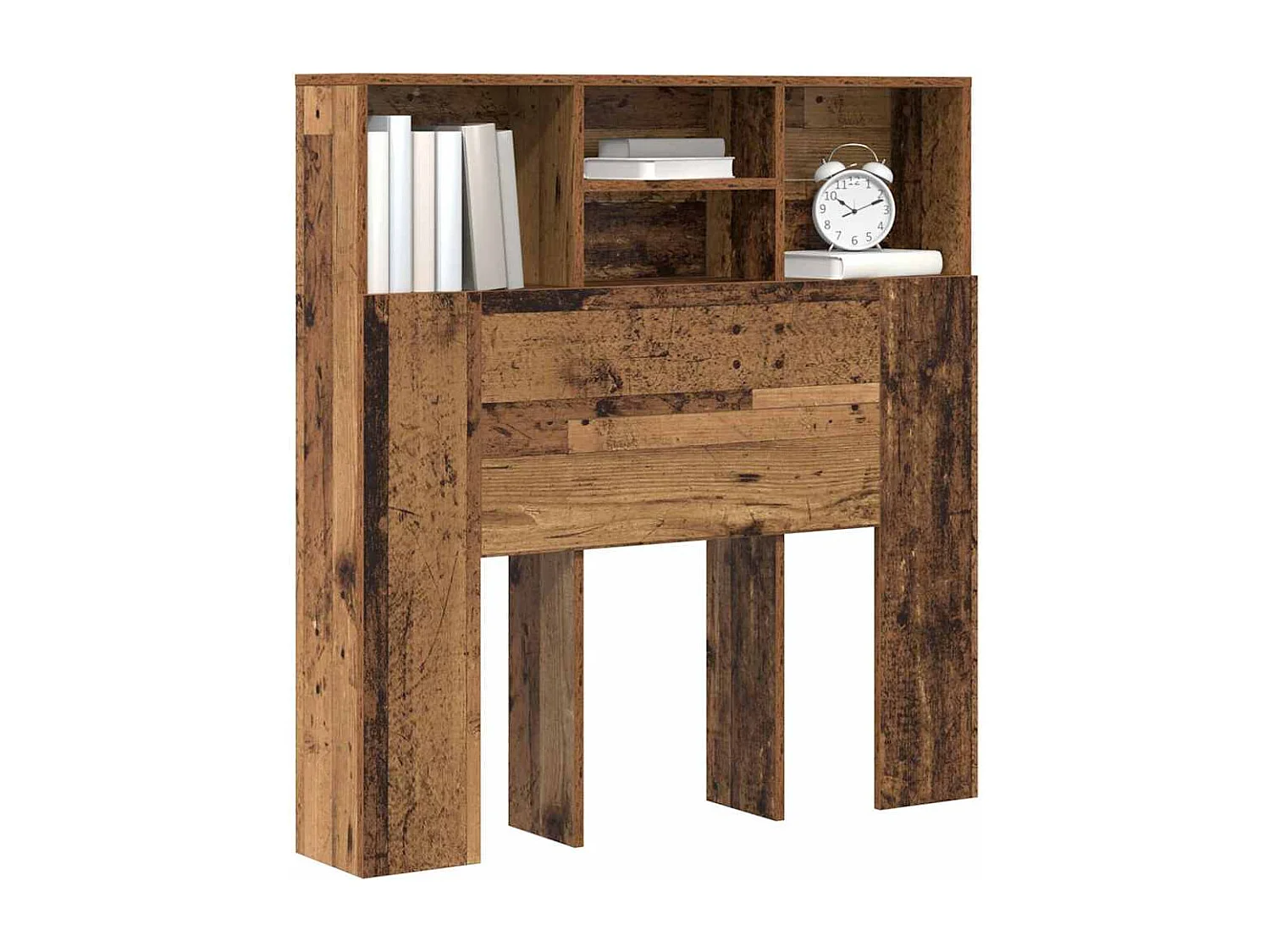 Cabinet de Tête de Lit avec étagère Bois ancien Bois Composite