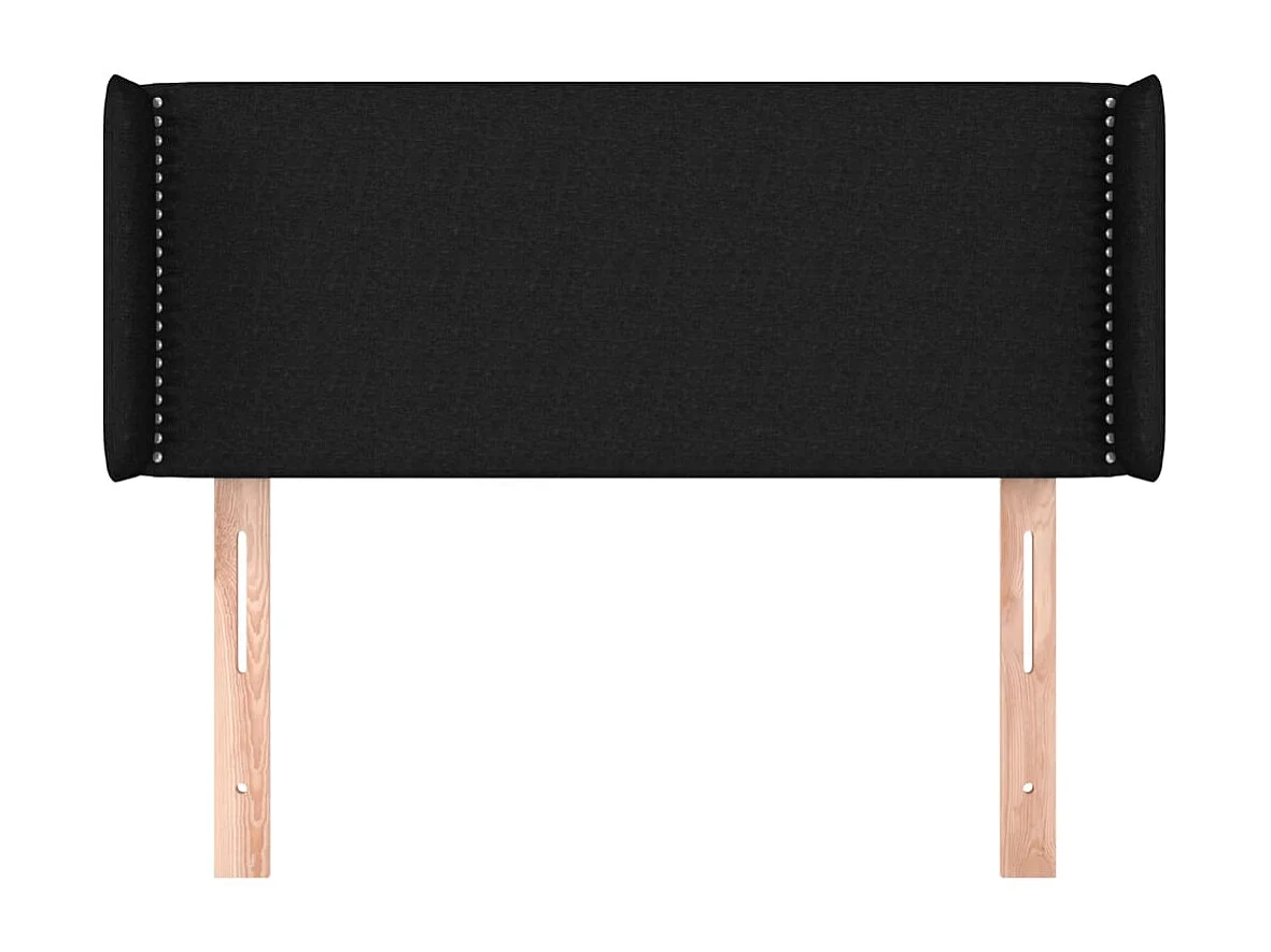 Tête de lit avec oreilles Noir 83x16x78/88 cm Tissu