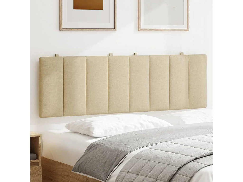Coussin de tête de lit crème 160 cm tissu