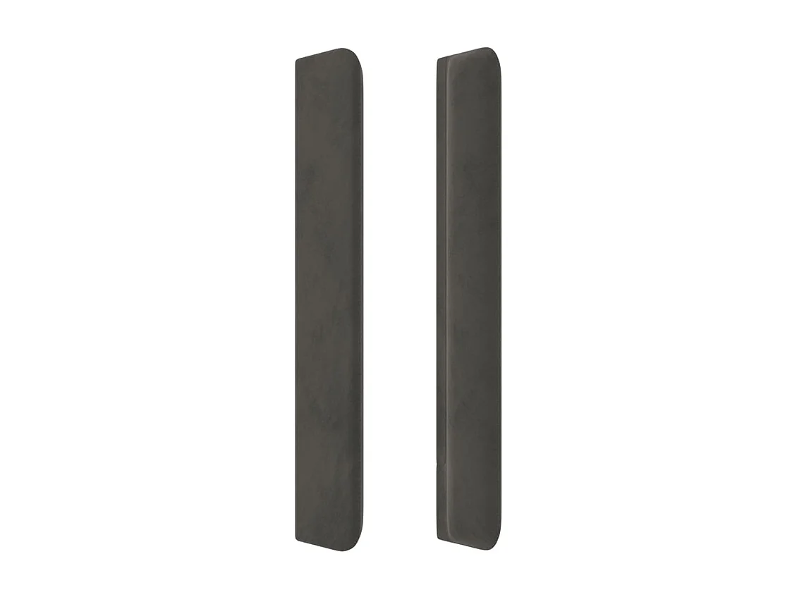 Tête de lit avec oreilles Gris foncé 203x16x118/128 cm Velours
