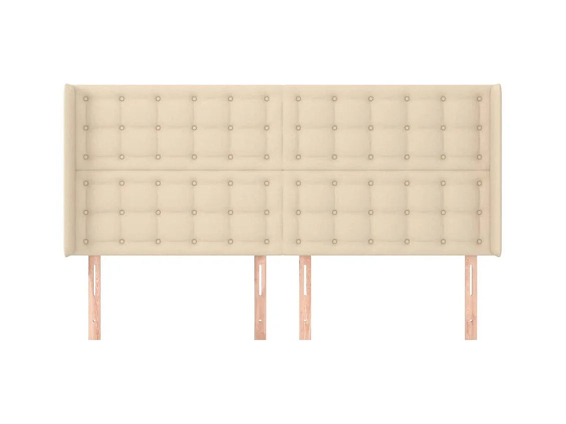 Cabecero con alas Crema 183x16x118/128 cm Tela