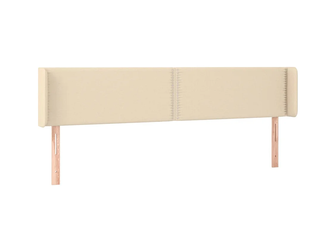 LED Hoofdbord Crème 203x16x78/88 cm Stof