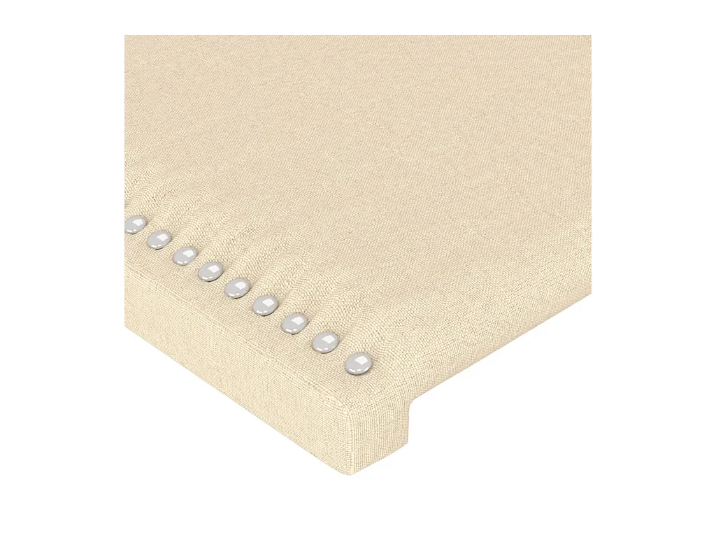 LED Hoofdbord Crème 203x16x78/88 cm Stof