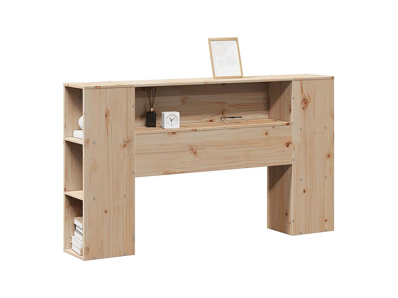 Hoofdbord met opbergruimte 120 cm massief grenenhout