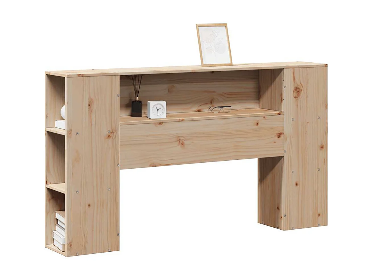 Testiera con contenitore 120 cm in legno massello di pino