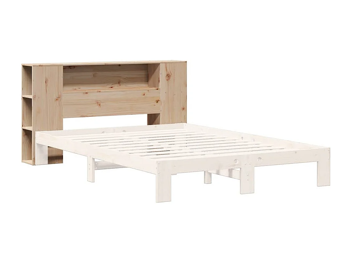 Testiera con contenitore 120 cm in legno massello di pino