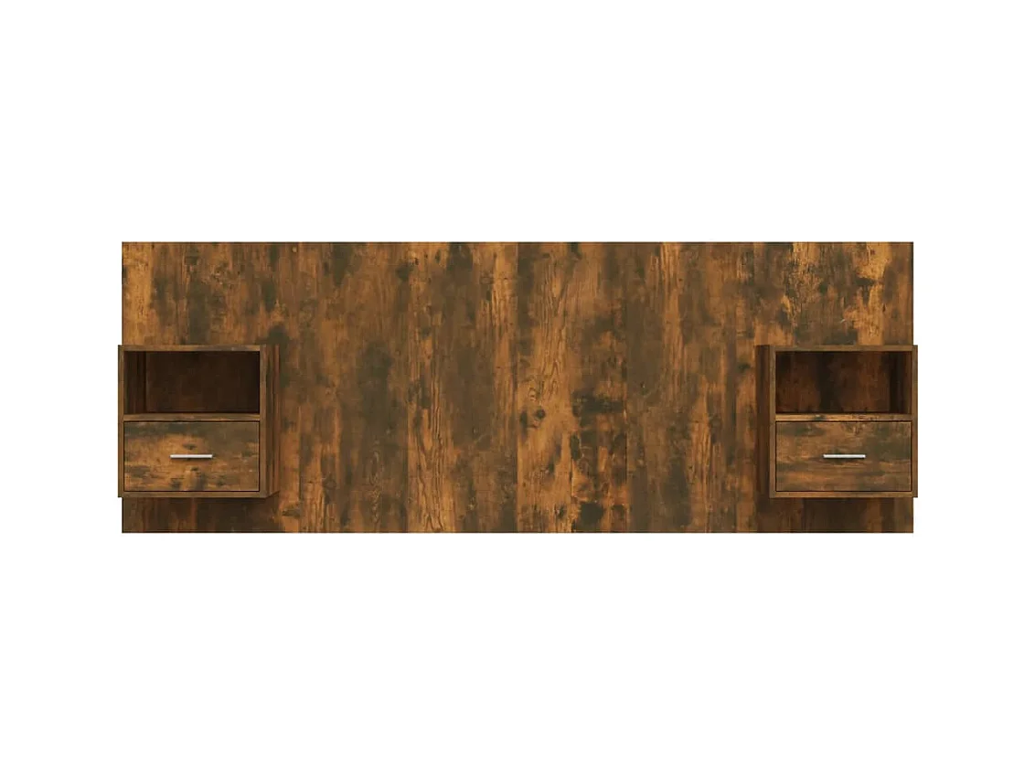 Tête de lit avec armoires Chêne fumé Bois d'ingénierie