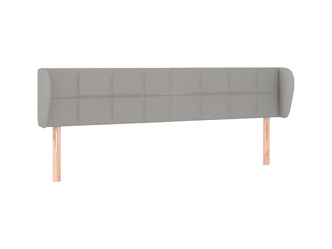 Tête de lit avec oreilles Gris clair 183x23x78/88 cm Tissu
