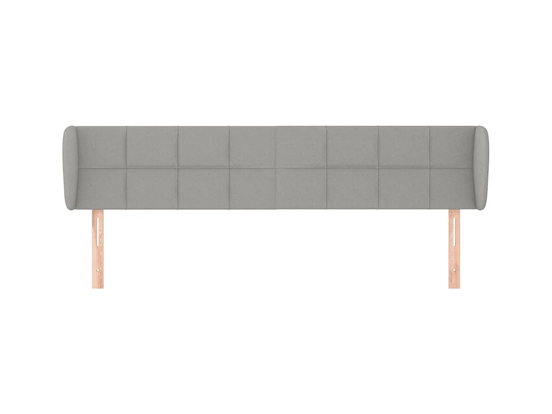 Tête de lit avec oreilles Gris clair 183x23x78/88 cm Tissu