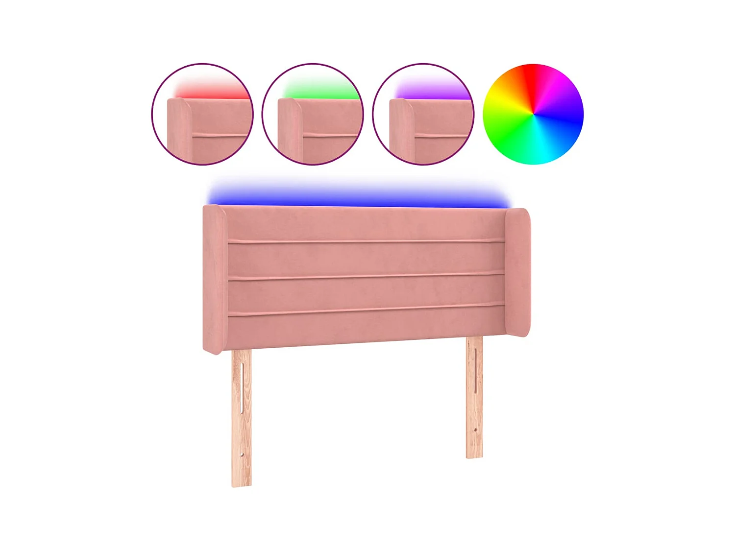 LED Hoofdbord Roze 93x16x78/88 cm Fluweel