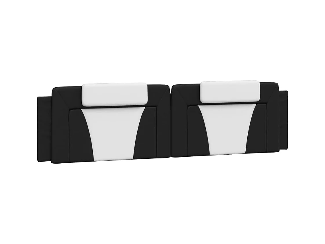 Zwart-wit hoofdbordkussen 200 cm kunstleer