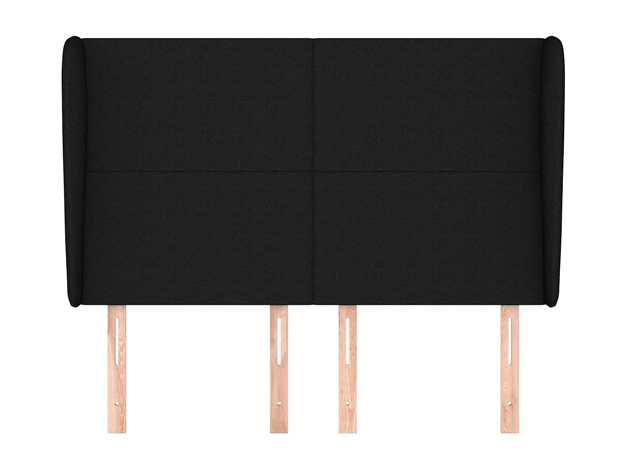 Testiera con ali Nero 147x23x118/128 cm Tessuto