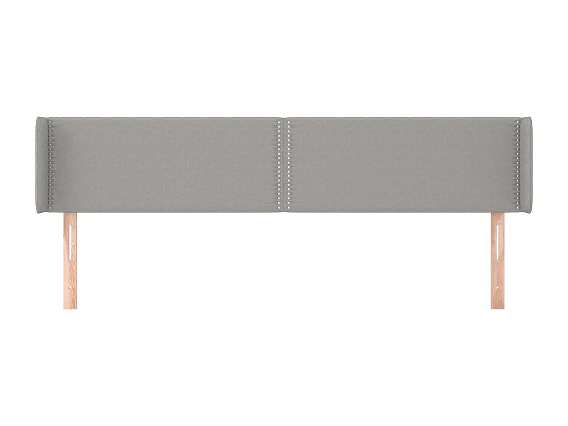 Tête de lit avec oreilles Gris clair 203x16x78/88 cm Tissu