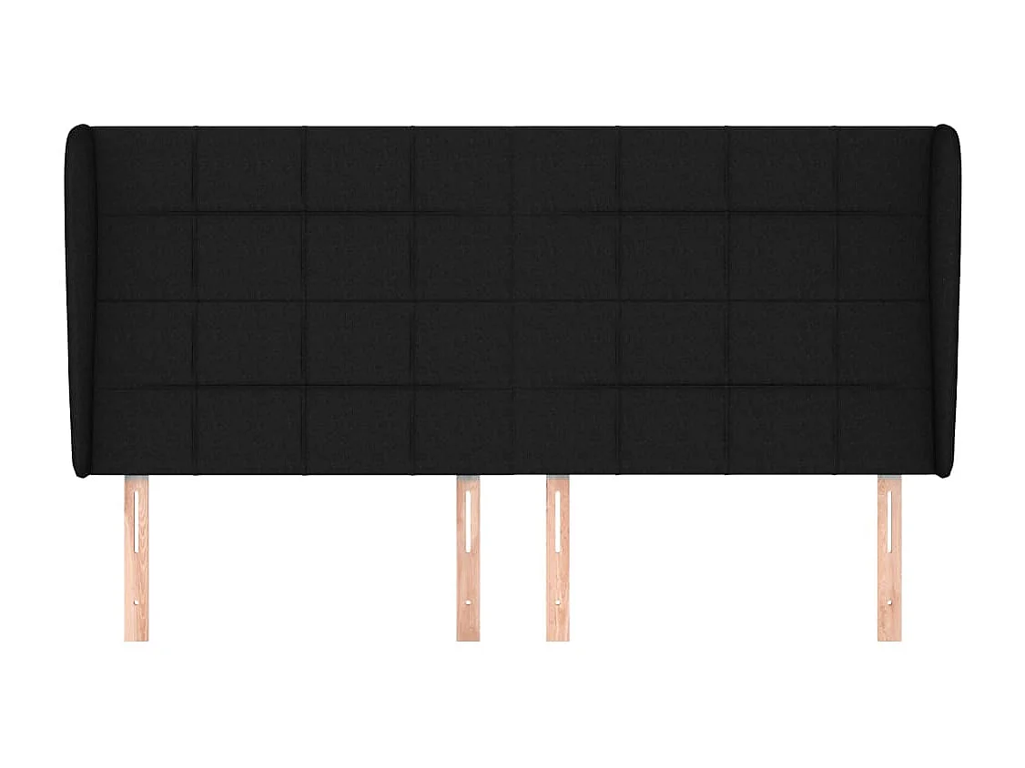 Testiera con ali Nero 183x23x118/128 cm Tessuto