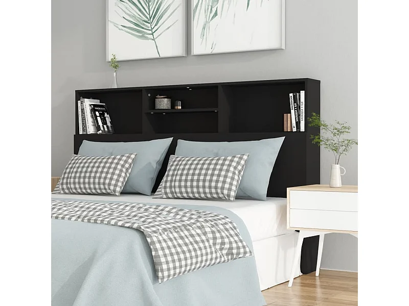 Cabecero negro mueble 160x19x103,5 cm