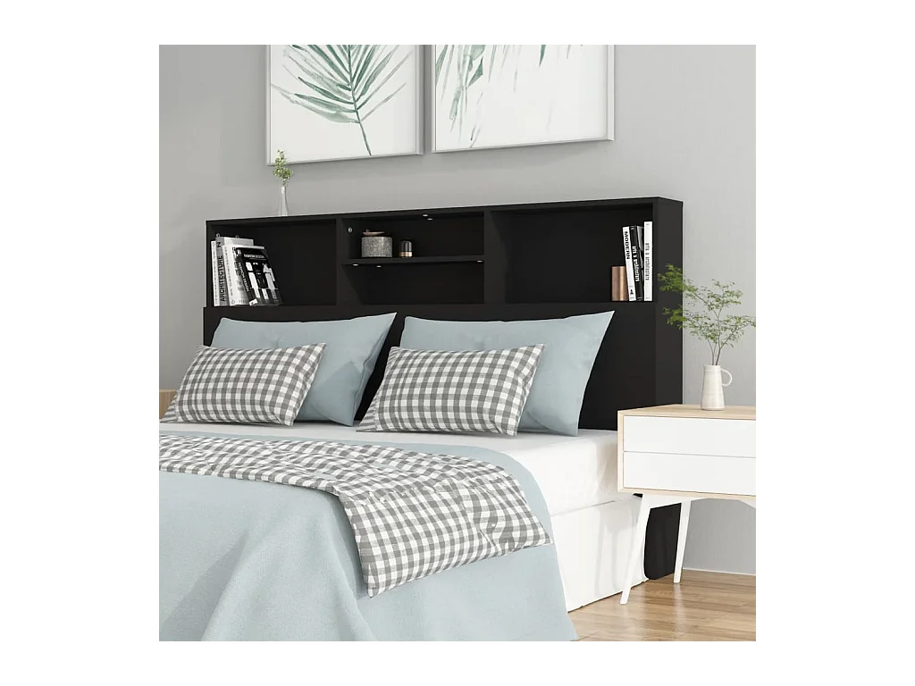 Cabecero negro mueble 160x19x103,5 cm