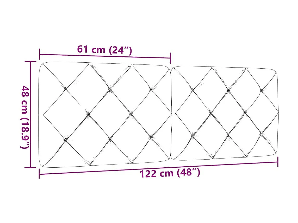 Blauw hoofdbordkussen 120 cm stof