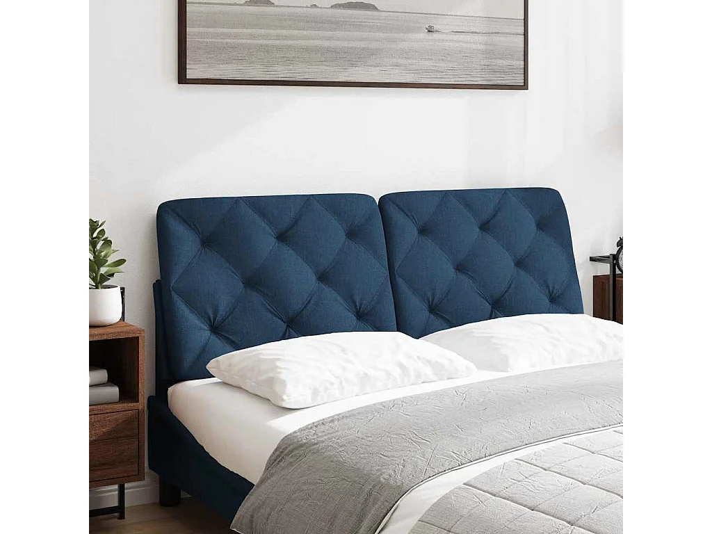 Blauw hoofdbordkussen 120 cm stof