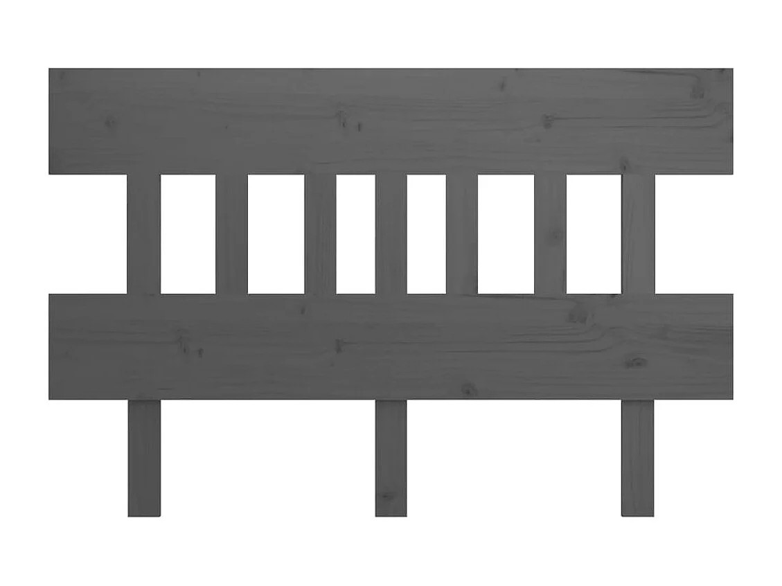 Testiera grigia 143,5x3x81 cm Legno massello di pino