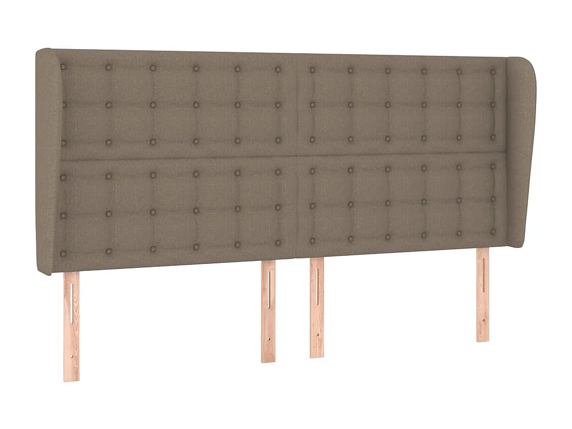 Tête de lit avec oreilles Taupe 203x23x118/128 cm Tissu