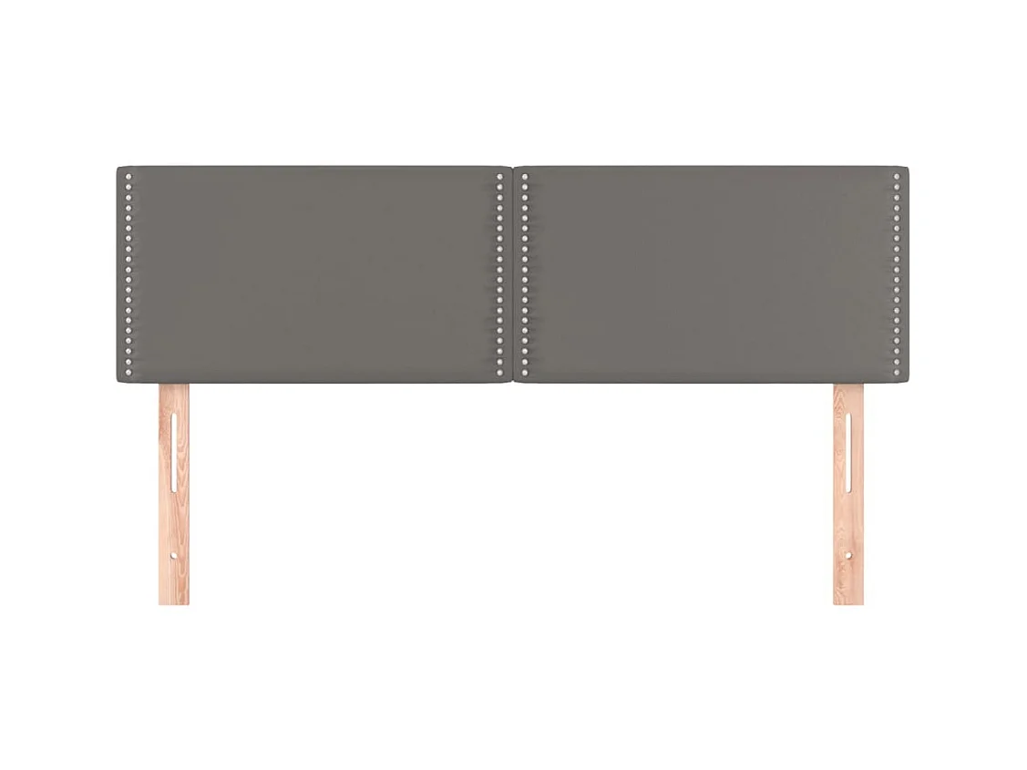 Kopfteile 2 Stk. Grau 72x5x78/88 cm Kunstleder