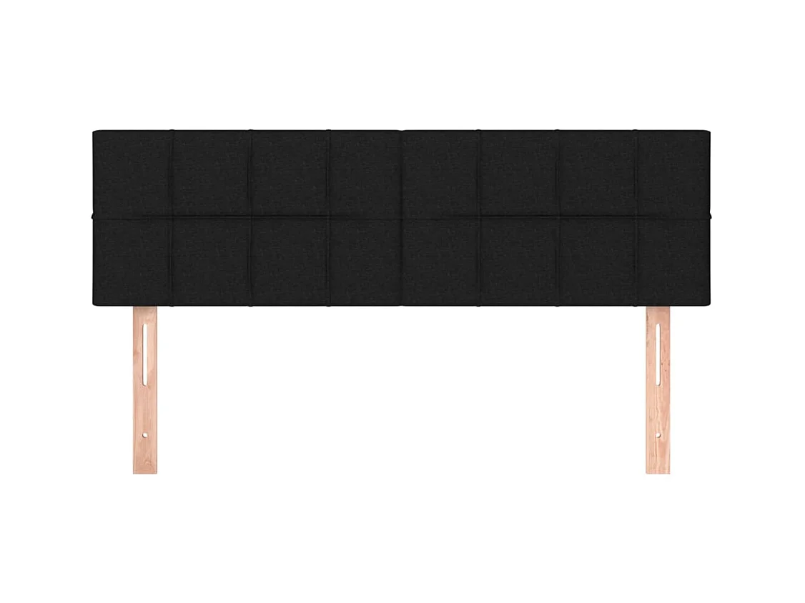 Hoofdborden 2 stuks Zwart 72x5x78/88 cm Stof