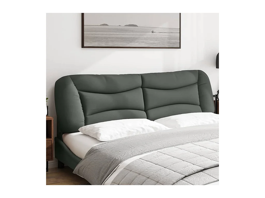 Cojín cabecero de tela gris oscuro 180 cm