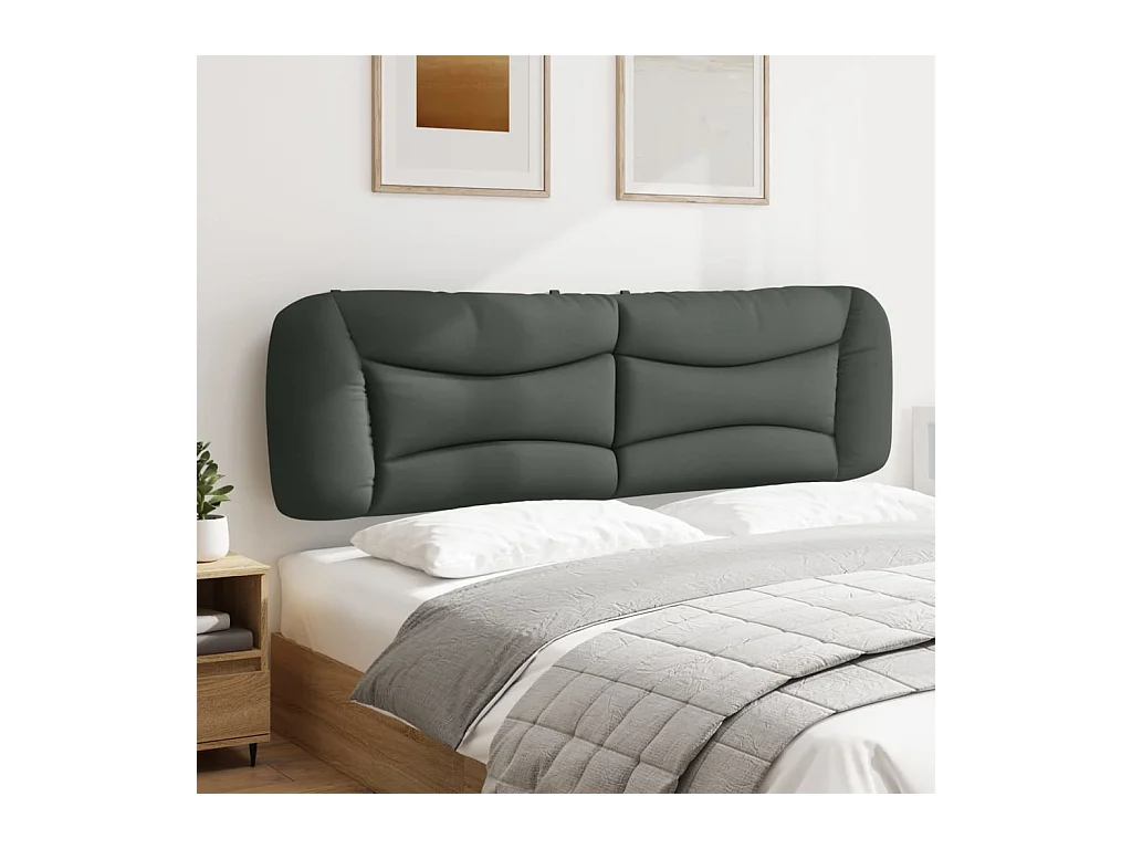 Cojín cabecero de tela gris oscuro 180 cm