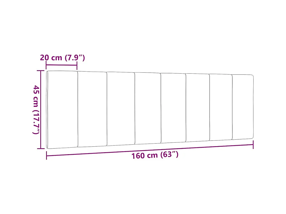 Blaues Kopfteilkissen 160 cm Stoff
