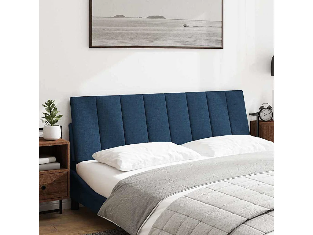 Cuscino testiera blu in tessuto 160 cm