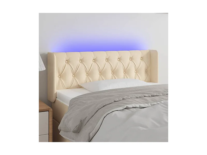 LED-Kopfteil Creme 93x16x78/88 cm Stoff
